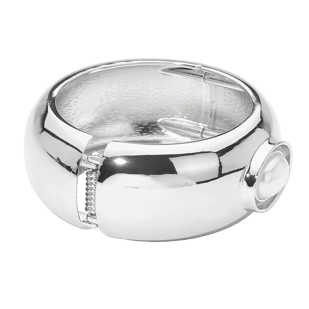 Oval Pearl Chunky Bangle