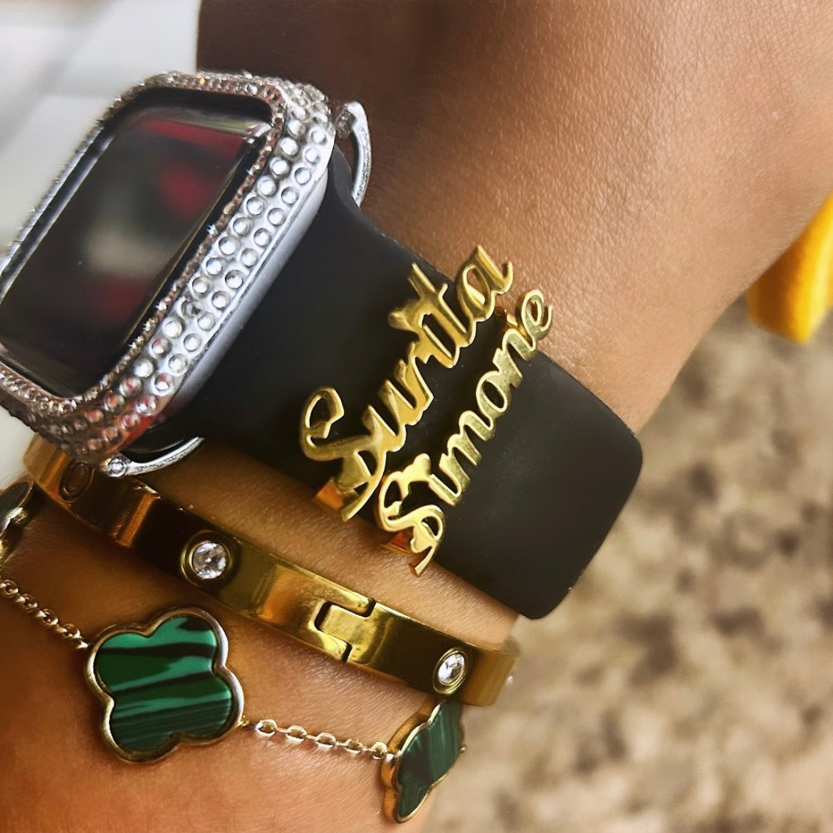 Personalized Watch Band Charms (Gold Plated)