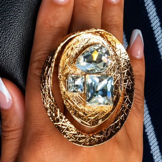 Double Abstract Stone Accent Ring