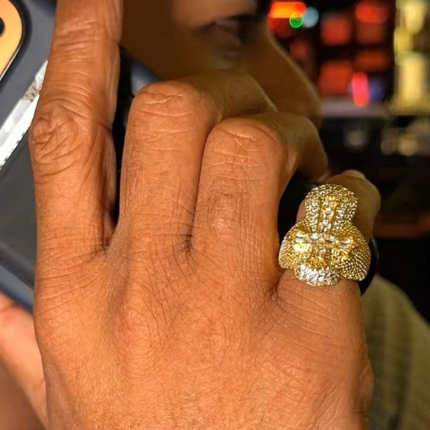 Baguette CZ Cross Ring