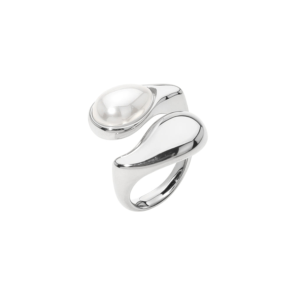 Stainless Steel Pearl Ring