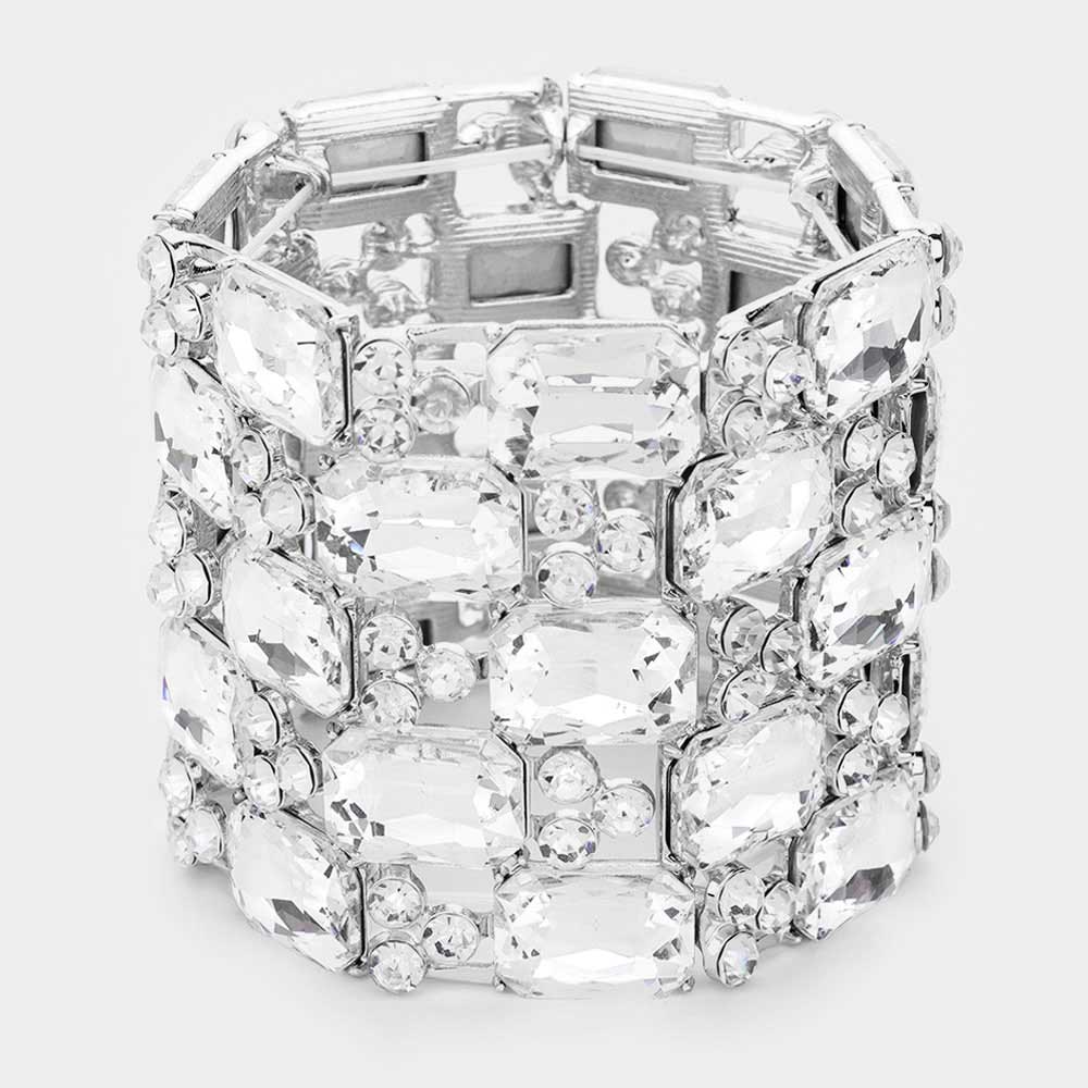 Emerald Cut Crystal Bracelet