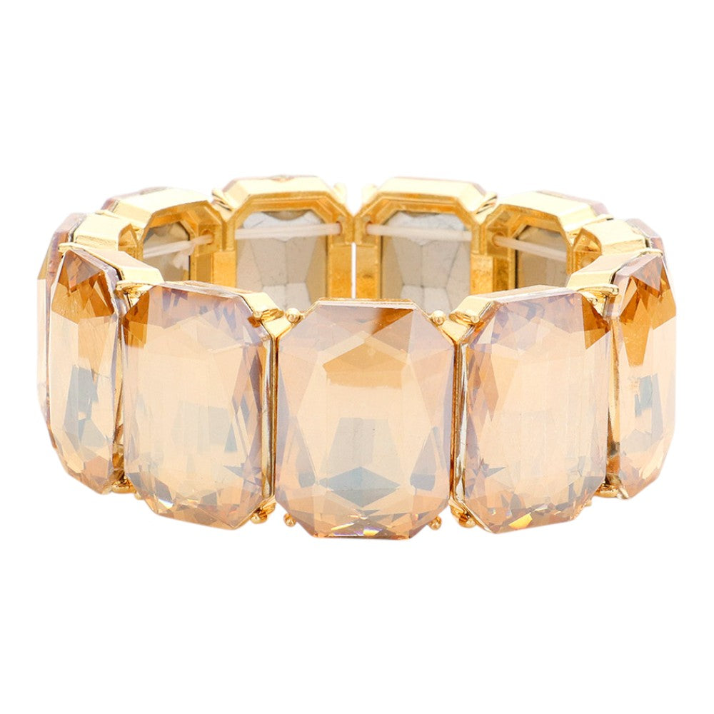Topaz/Gold Emerald Cut Bracelet