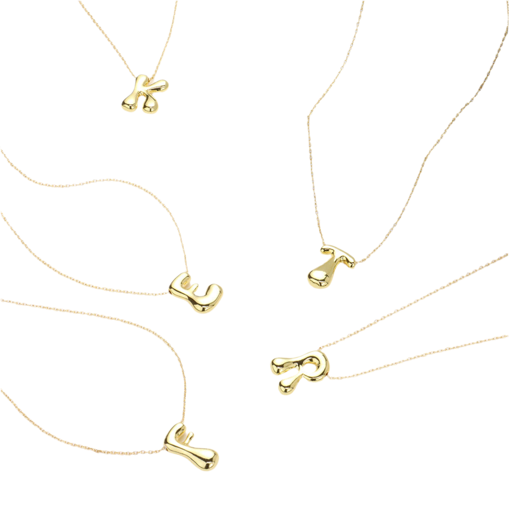 Personalized Initial Necklace - 18k gold dipped