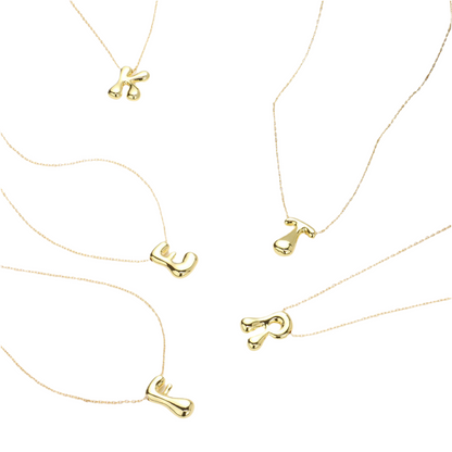 Personalized Initial Necklace - 18k gold dipped