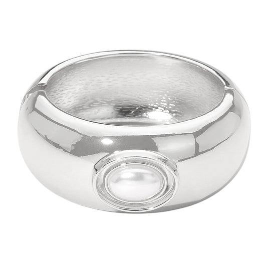 Oval Pearl Chunky Bangle