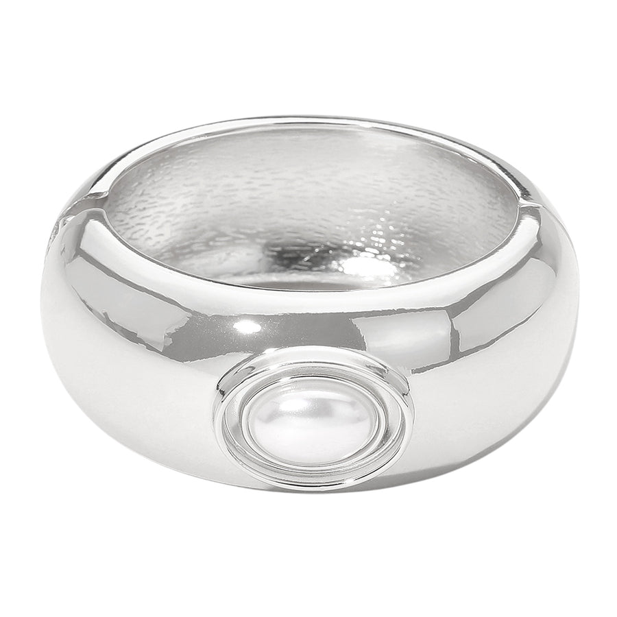 Oval Pearl Chunky Bangle