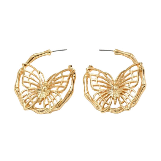 Bamboo Earrings Butterfly