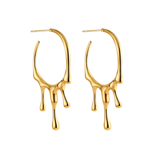 Drip Gold Plated Earrings