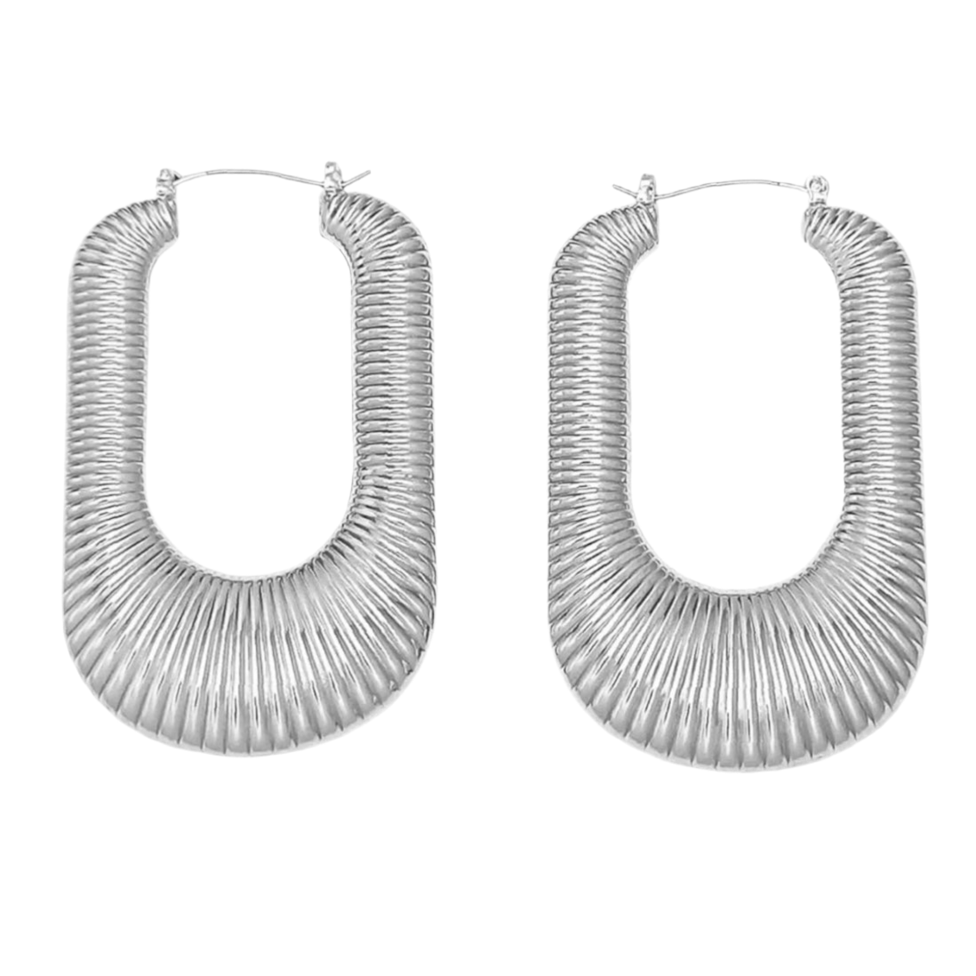 Textured Long Hoop Earring