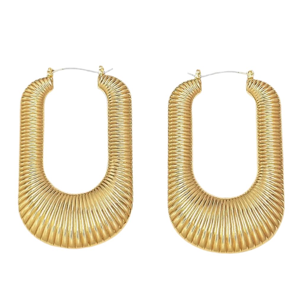 Textured Long Hoop Earring