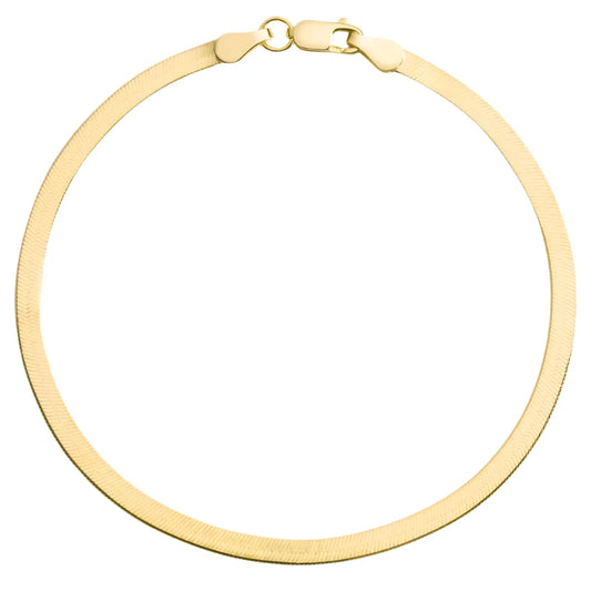 Herringbone Anklet (14k gold plated)