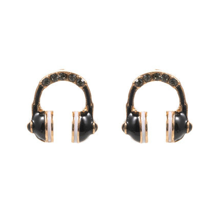 Small Stone Headphone Stud Earrings