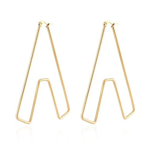Personalized 18K Plated Letter Hoops