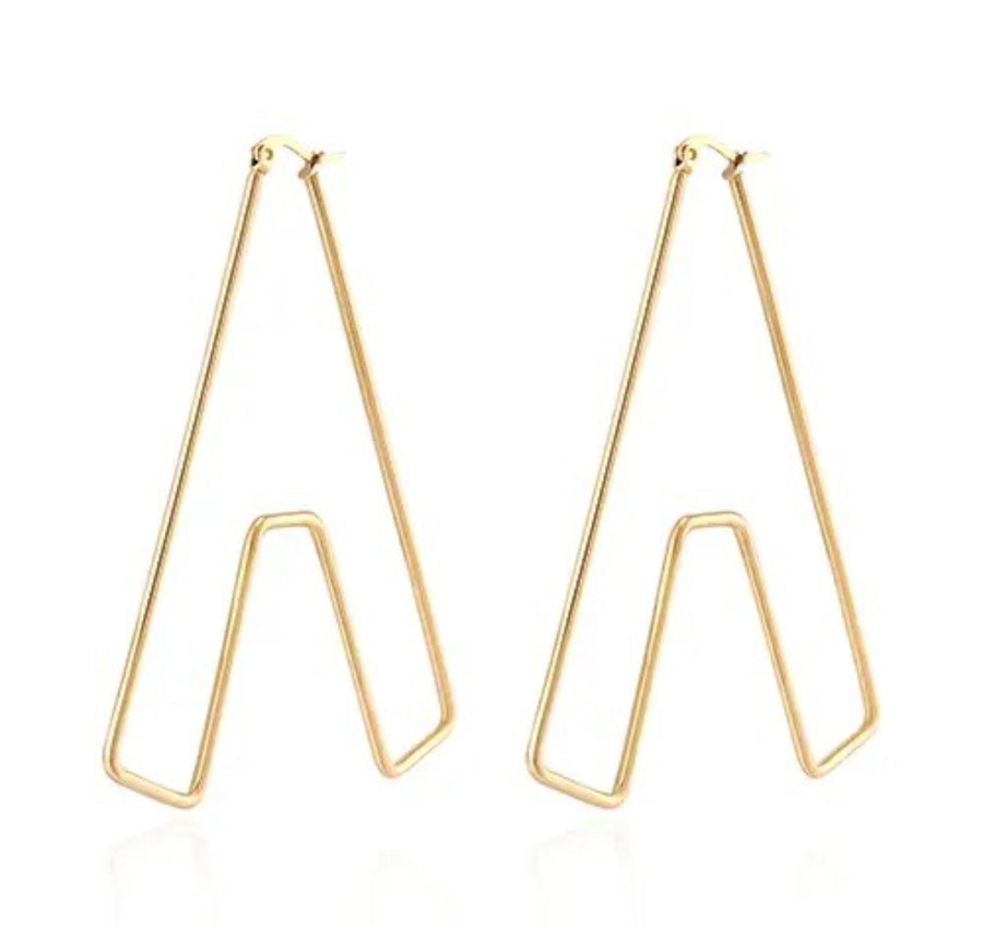 Personalized 18K Plated Letter Hoops
