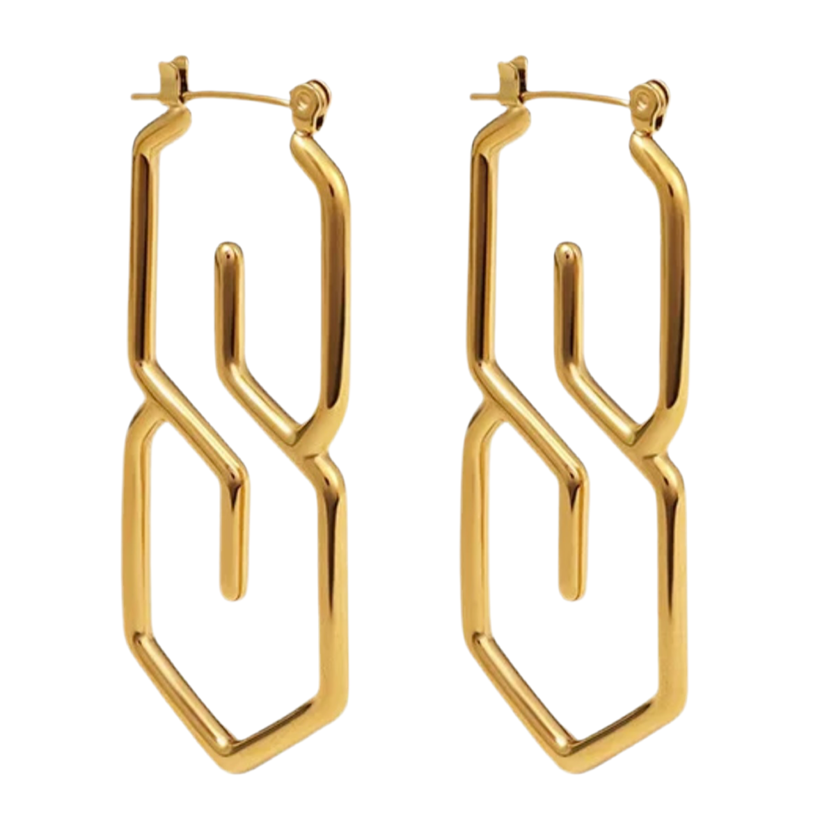 (Ships 2/16) S Drawing 18k Gold Plated Earrings