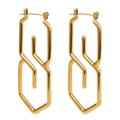 (Ships 2/16) S Drawing 18k Gold Plated Earrings