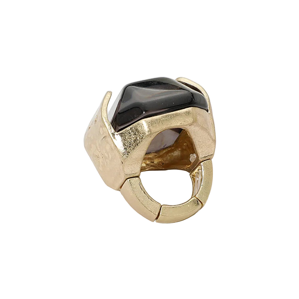 Cognac Octagon Ring