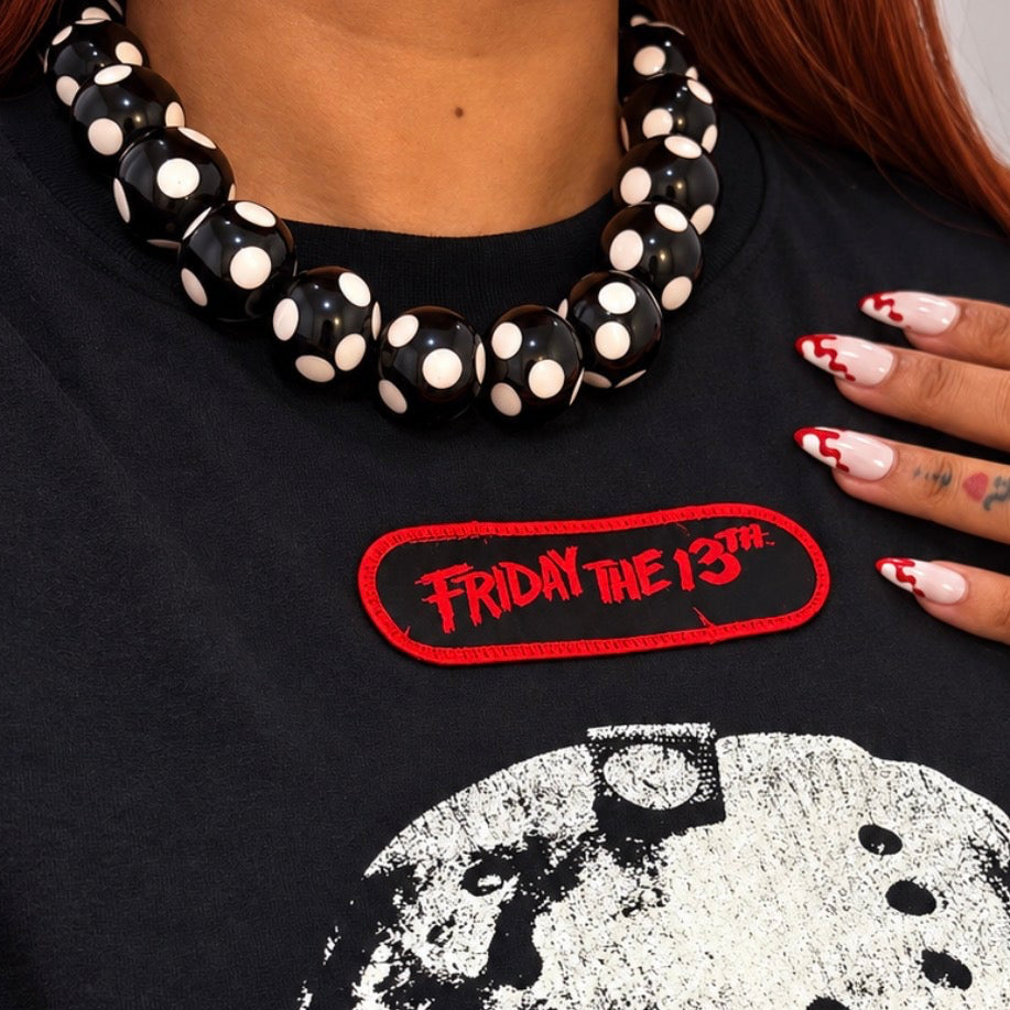 Polka Dot Beaded Necklace