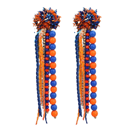 Knicks Tassel Beaded Earrings