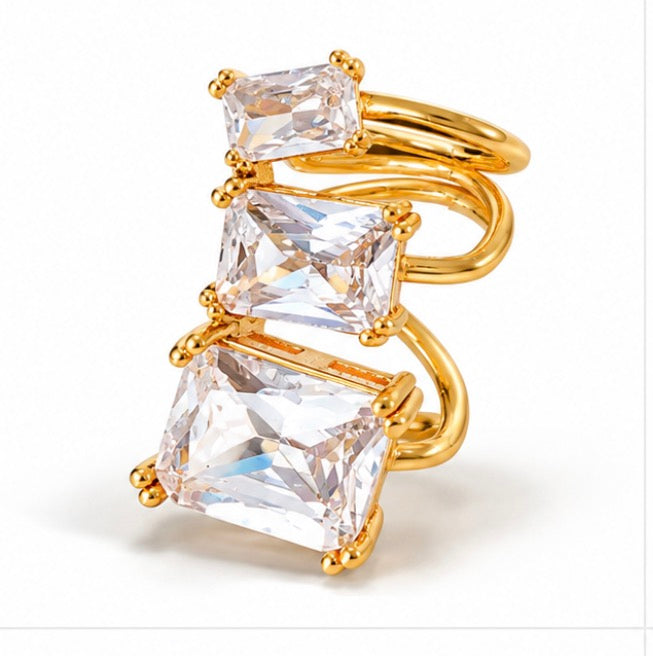 CZ Gold Plated Ear Cuff