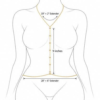 Beaded Body Chain (gold plated)