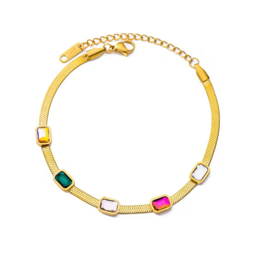 Gold Plated Rainbow Bracelet