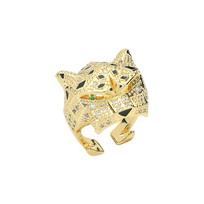 Abstract Leopard Ring