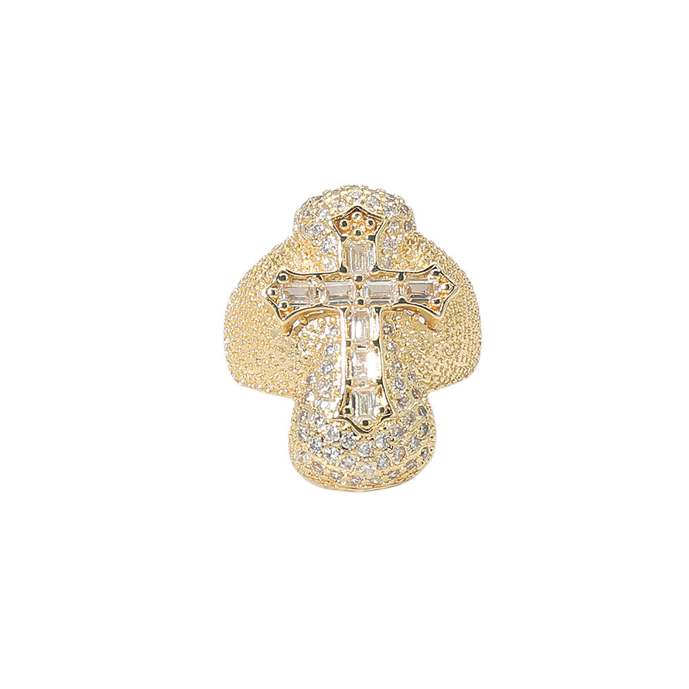 Baguette CZ Cross Ring