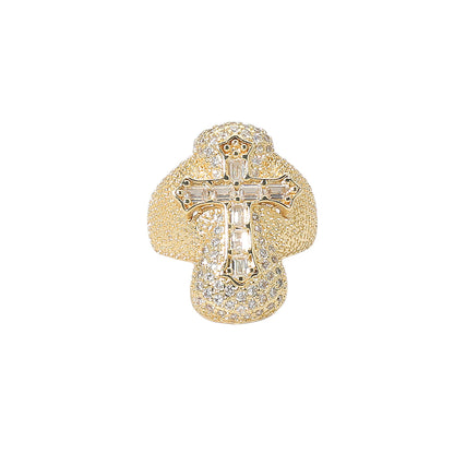Baguette CZ Cross Ring