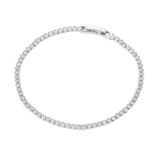White Gold Dipped Tennis Bracelet