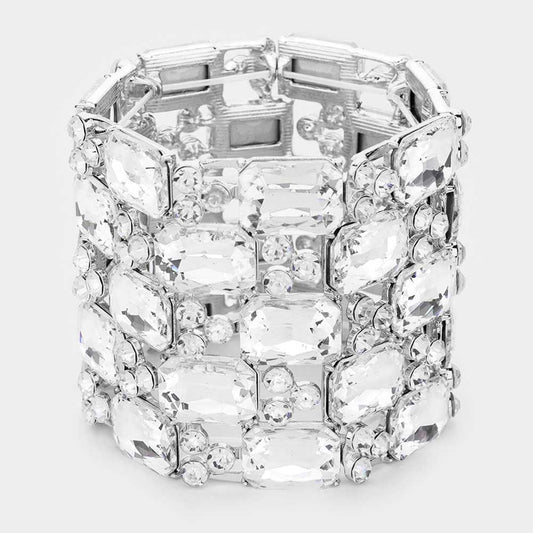 Emerald Cut Crystal Bracelet