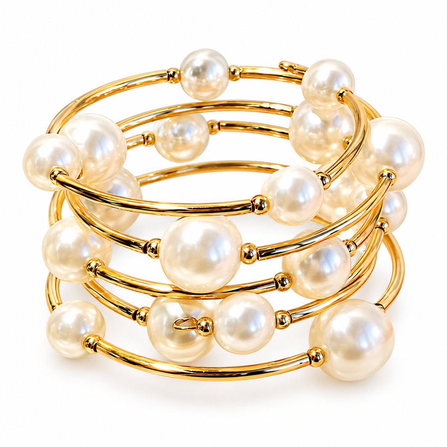 Beaded pearl bracelet