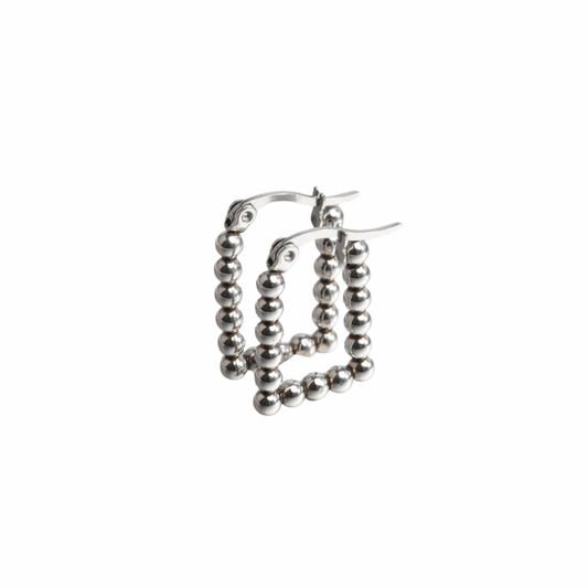 Small Silver Pearl Hoop Earrings