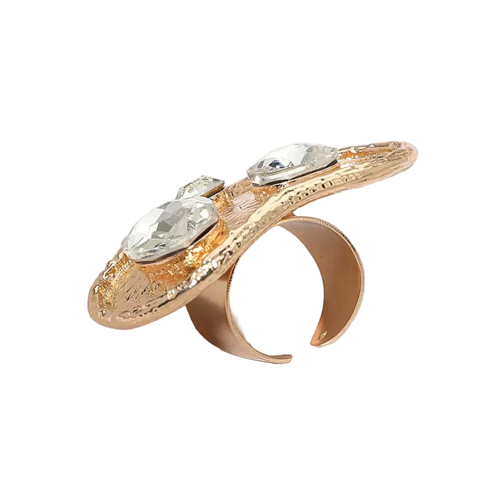 Abstract Stone Accent Ring
