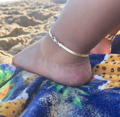 Herringbone Anklet (14k gold plated)