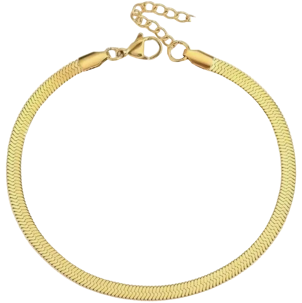 Herringbone Anklet (Stainless Steel)