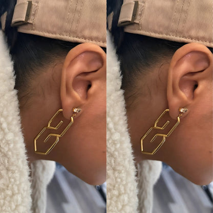 (Ships 2/16) S Drawing 18k Gold Plated Earrings