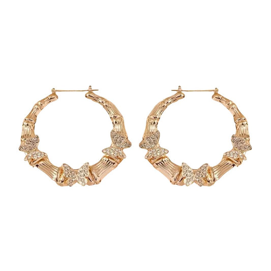 Butterfly Bamboo Hoop Earrings