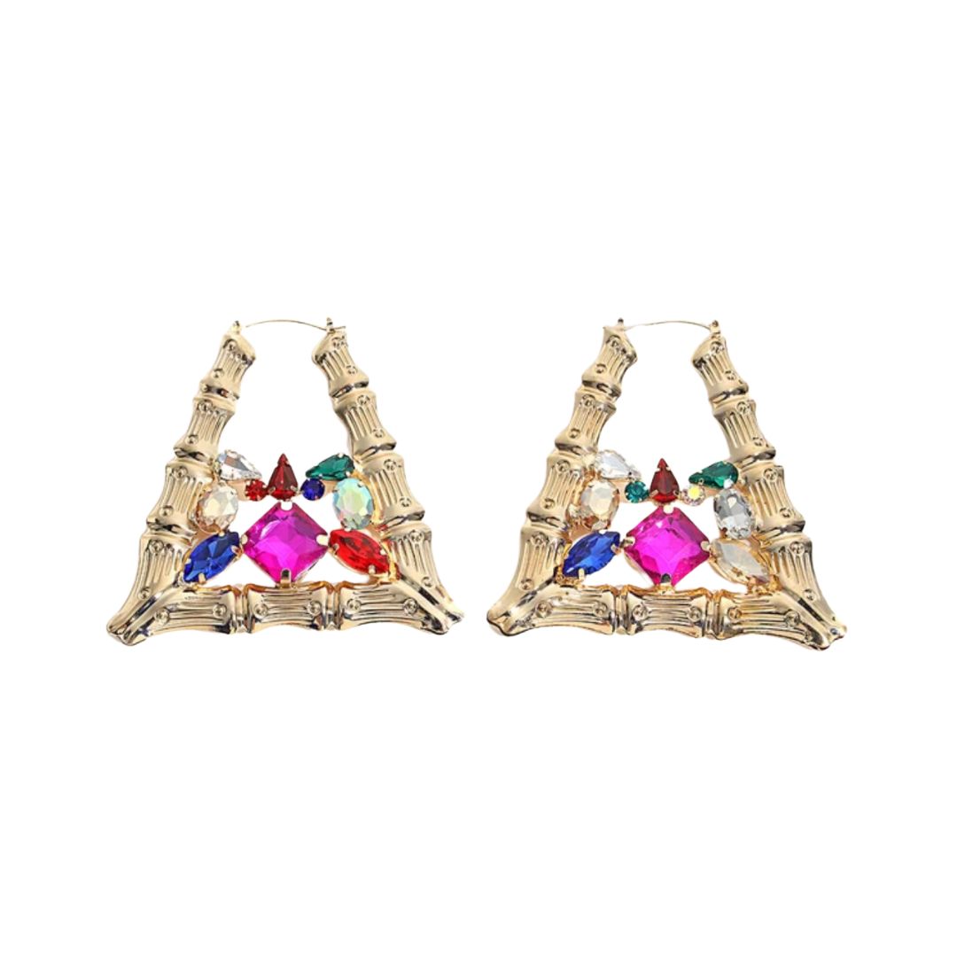 (ships 1/2) Triangle Bamboo Earrings