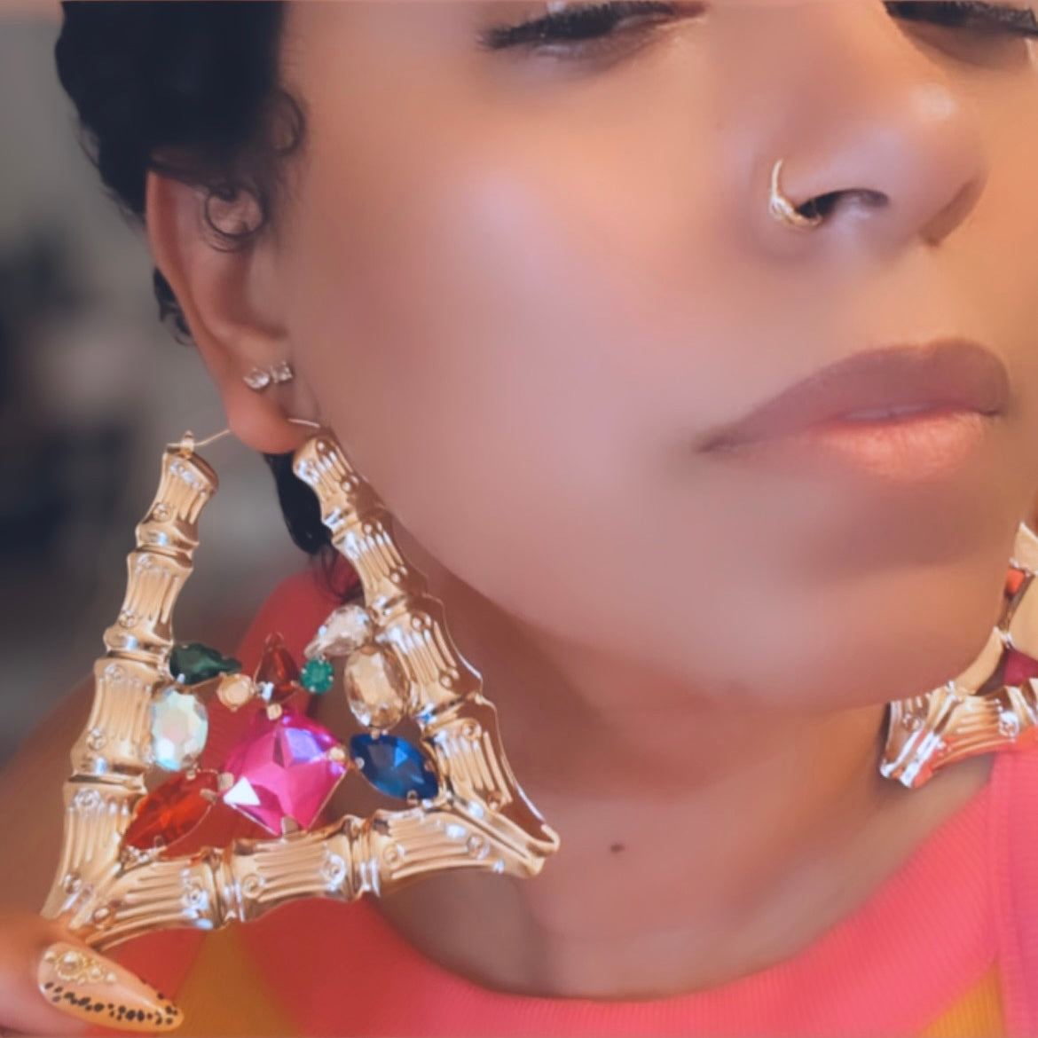 (ships 1/2) Triangle Bamboo Earrings