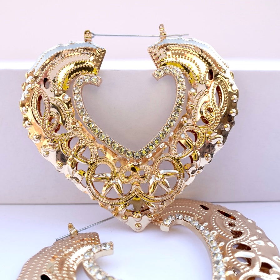 Open Heart hoops (gold)